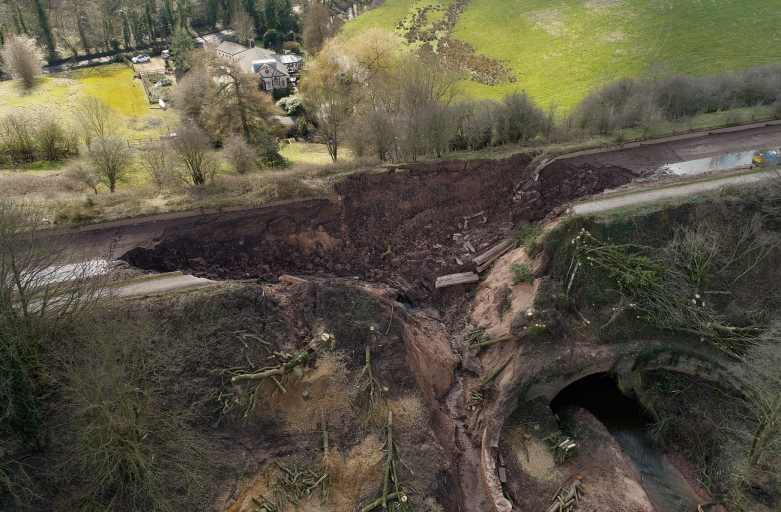 Aerial view of Middlewich Breach 2018